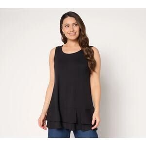 # 2132 LOGO Layers by Lori Goldstein Petite Knit Tiered Hem Tank SIZE SP